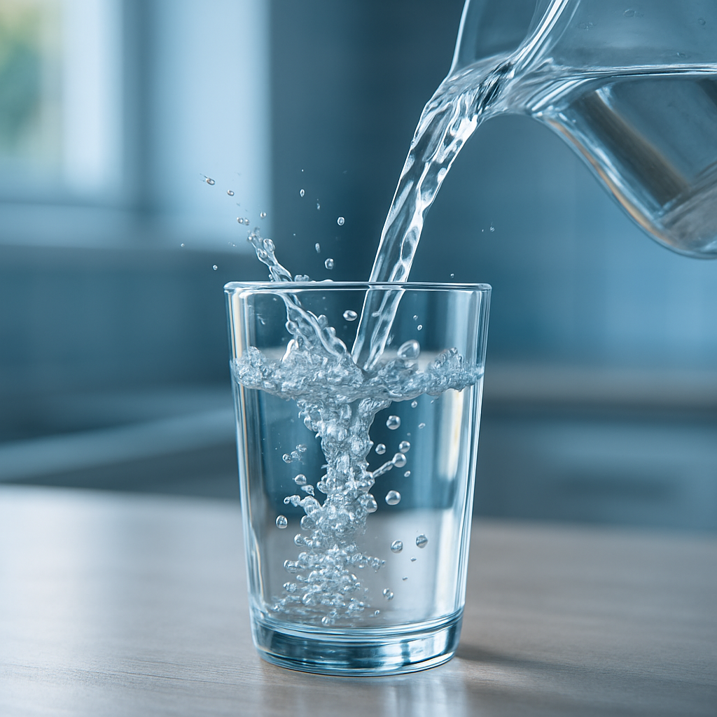 water being poured into a glass